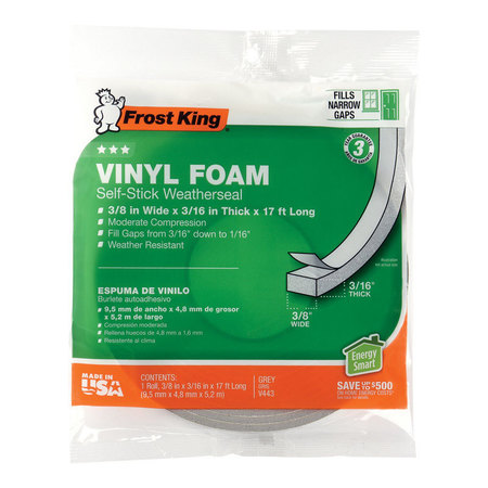 FROST KING Weatherseal 3/16X17' Gry V443H